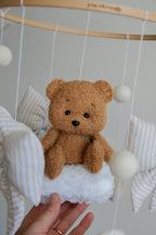 Teddy bear baby mobile, Vintage Circus Neutral nursery