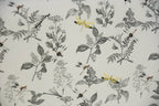 White crib bumper with with leaves and yellow wedges - Minidreams Decor