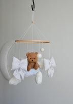 Teddy bear baby mobile, Vintage Circus Neutral nursery