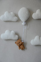 Teddy Bear Hanging from Balloon Wall Decor set