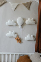 Teddy Bear Hanging from Balloon Wall Decor set