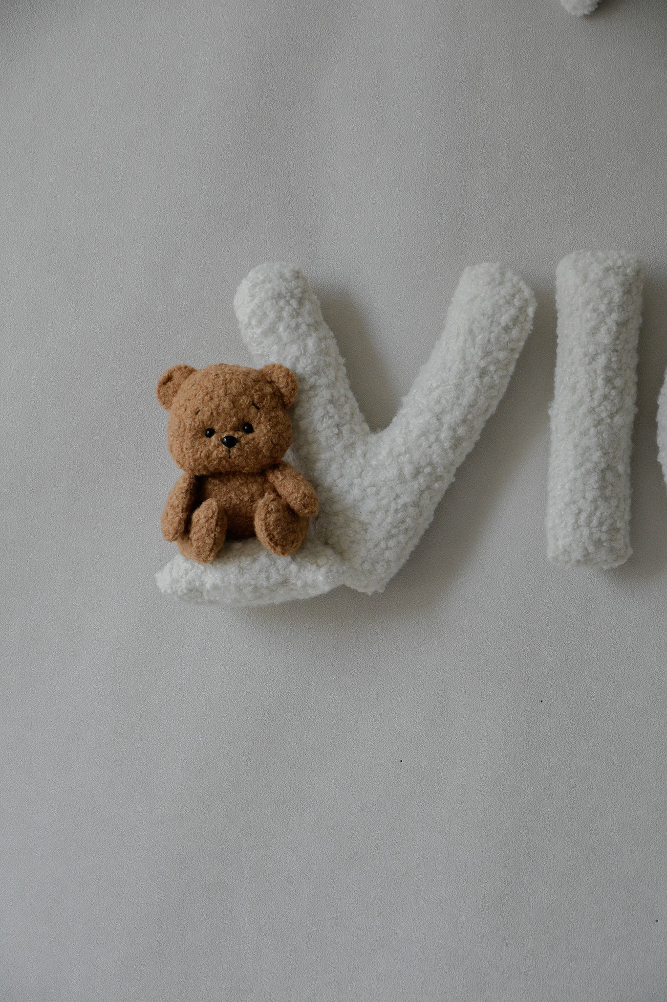 Personalized Bouclé Teddy bear Letter Pillow
