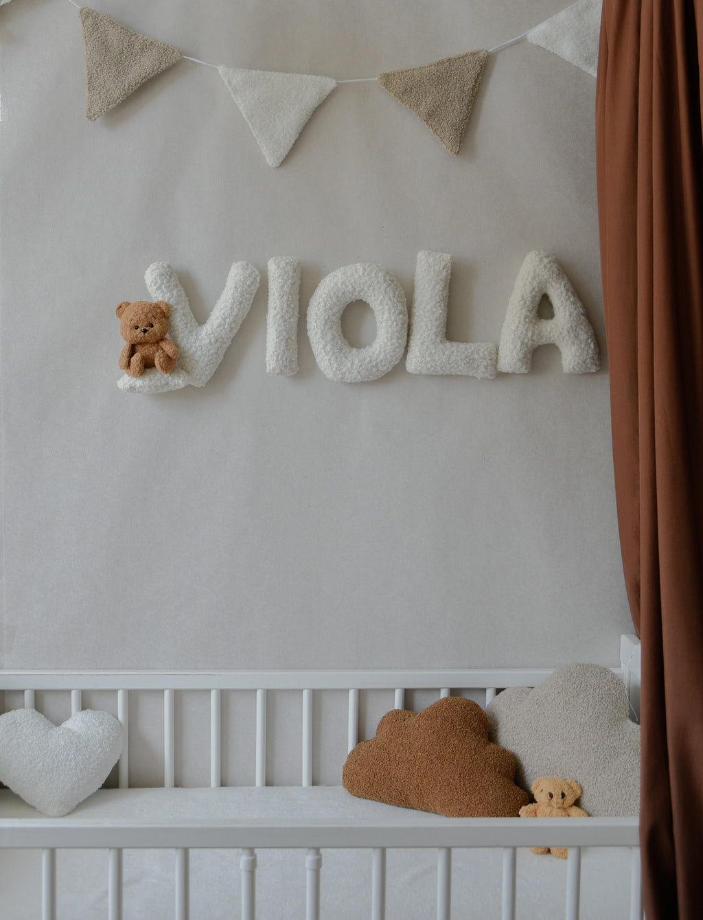 Personalized Bouclé Teddy bear Letter Pillow