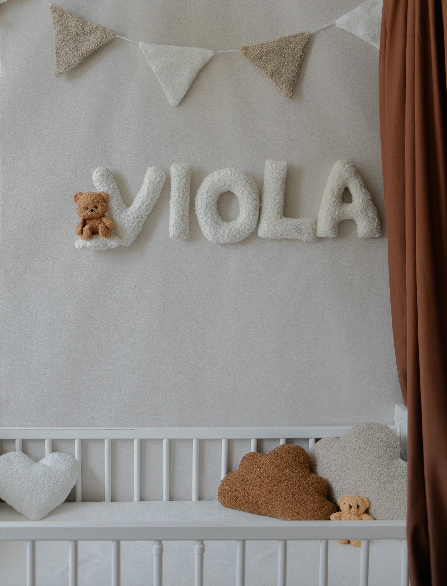 Personalized Bouclé Teddy bear Letter Pillow