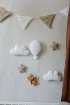 Teddy Bear Hanging from Balloon Wall Decor set