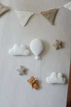 Teddy Bear Hanging from Balloon Wall Decor set