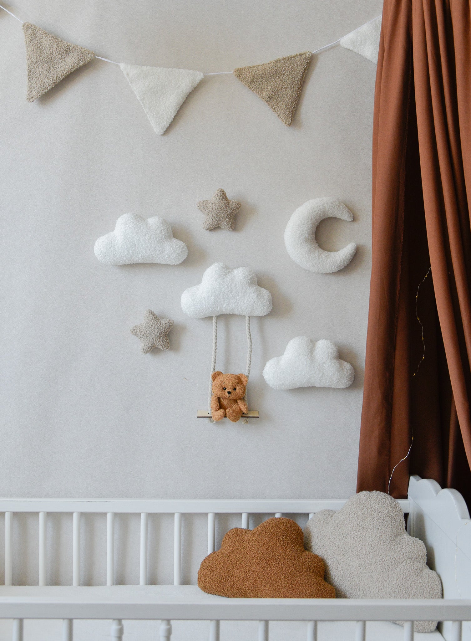 Teddy Bear Wall Decor set with Swing