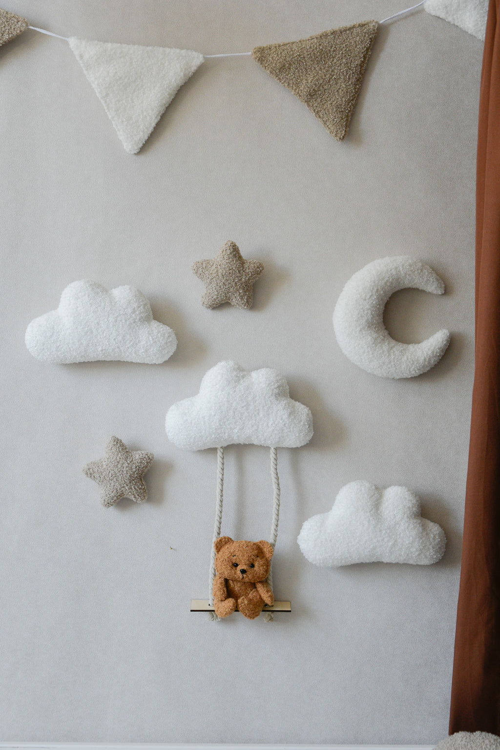 Teddy Bear Wall Decor set with Swing