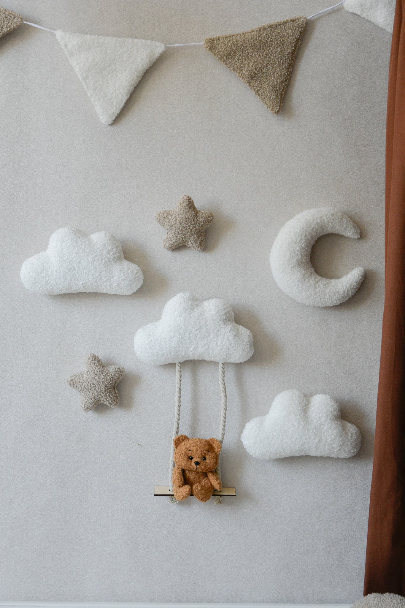 Teddy Bear Wall Decor set with Swing