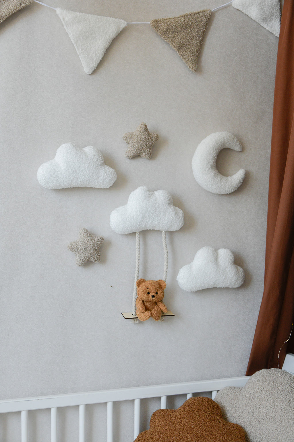 Teddy Bear Wall Decor set with Swing