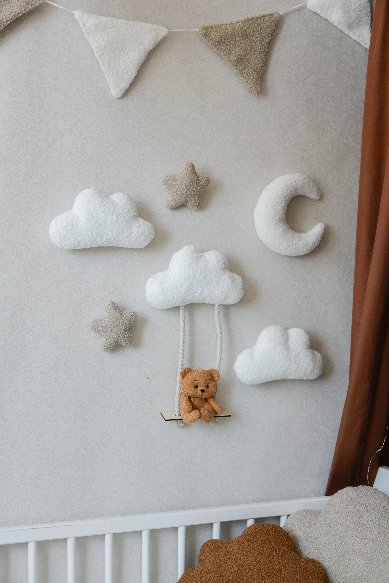 Teddy Bear Wall Decor set with Swing