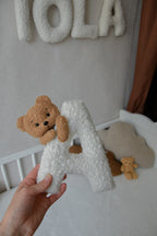 Personalized Bouclé Teddy bear Letter Pillow