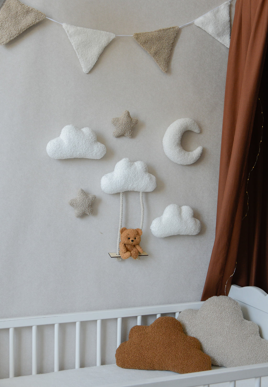 Teddy Bear Wall Decor set with Swing
