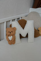Personalized Bouclé Teddy bear Letter Pillow