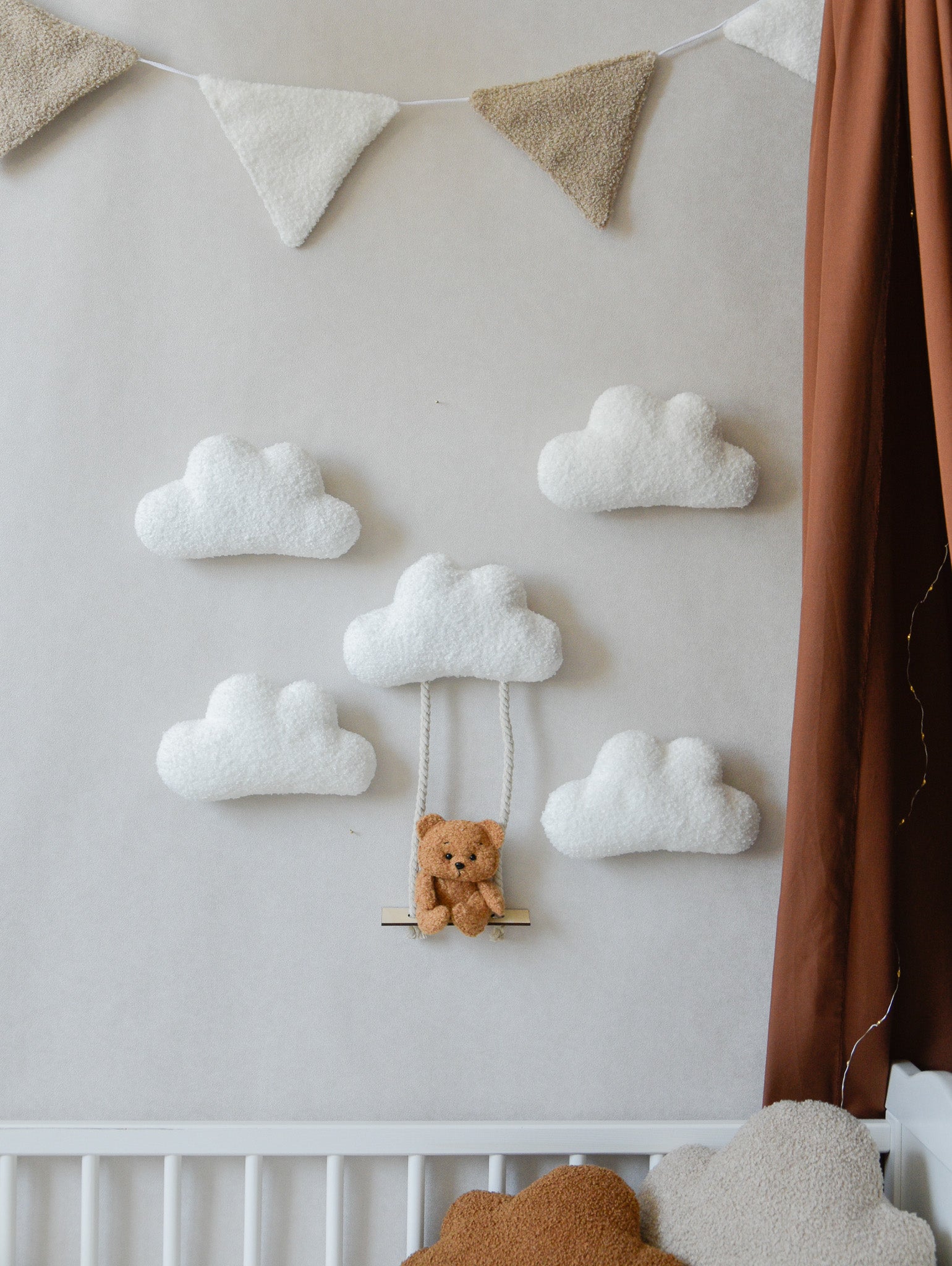 Teddy Bear Wall Decor set with Swing