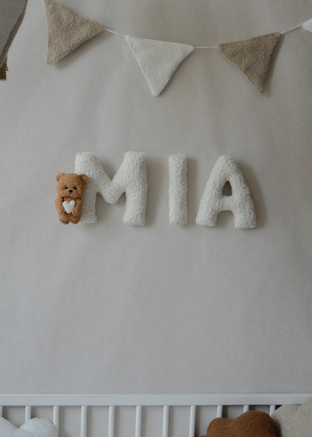 Personalized Bouclé Teddy bear Letter Pillow