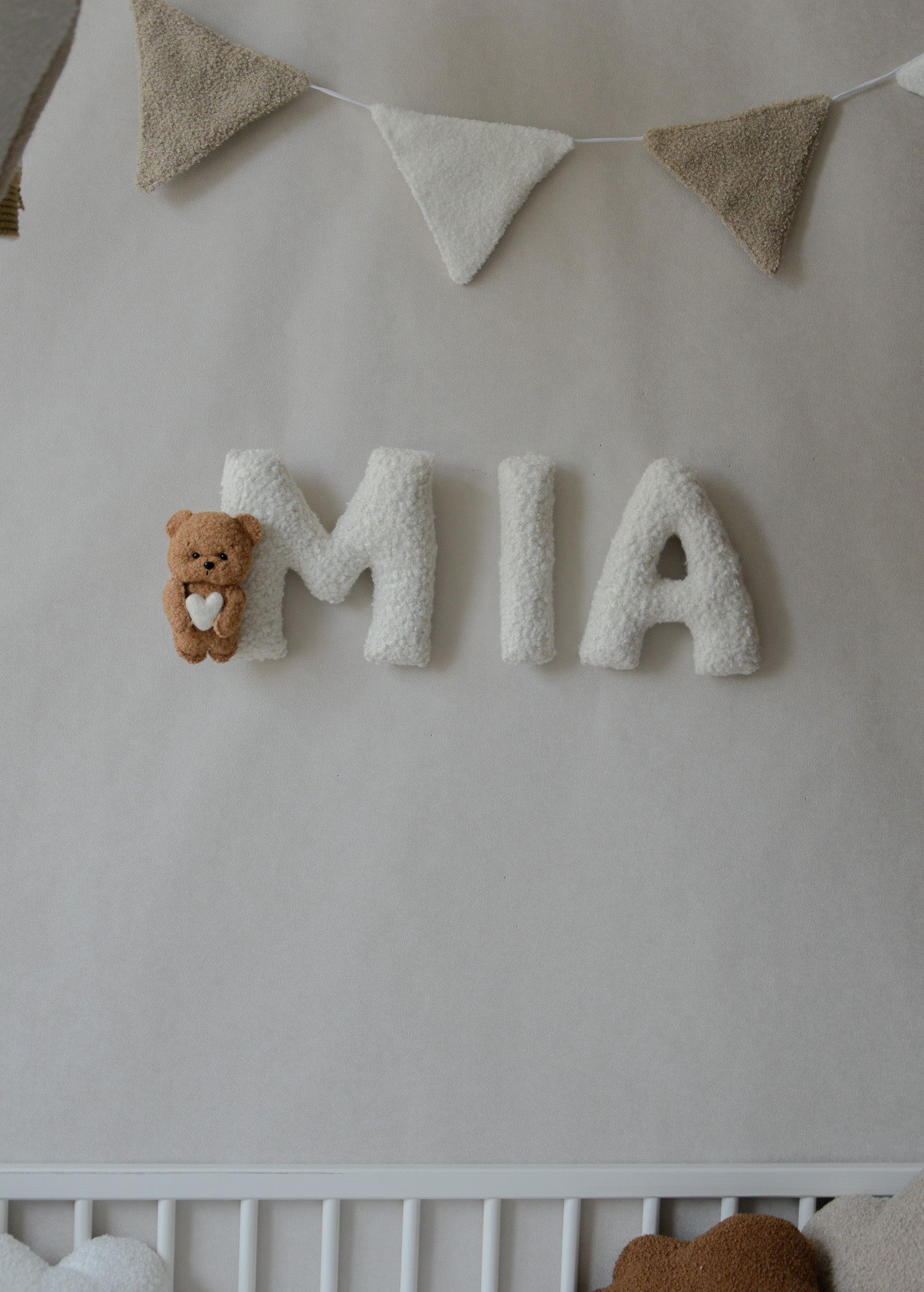 Personalized Bouclé Teddy bear Letter Pillow