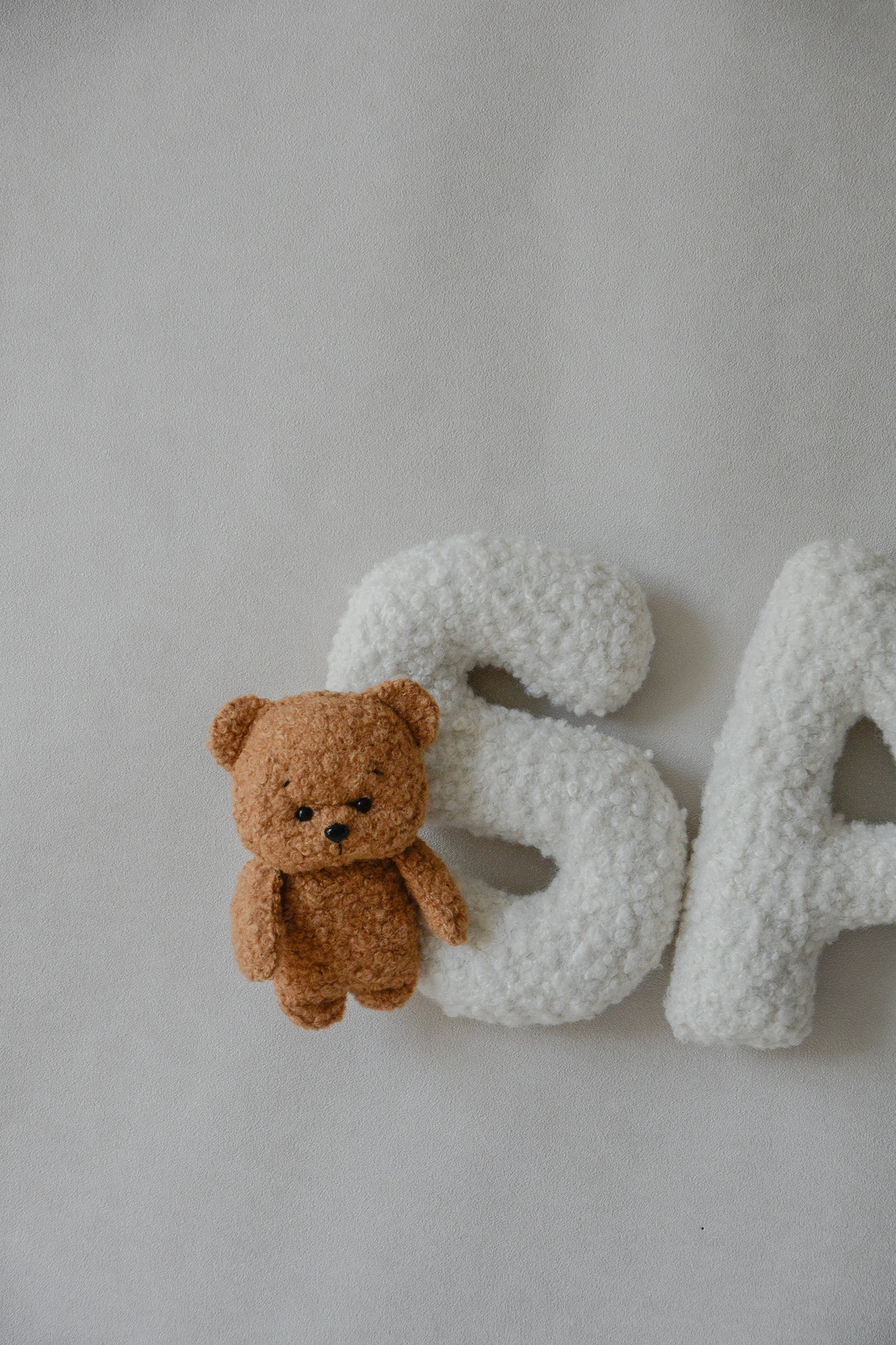 Personalized Bouclé Teddy bear Letter Pillow