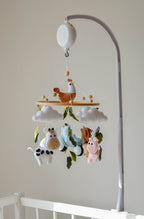 Safari-Themed Boucle handmade Baby crib Mobile - Minidreams Decor