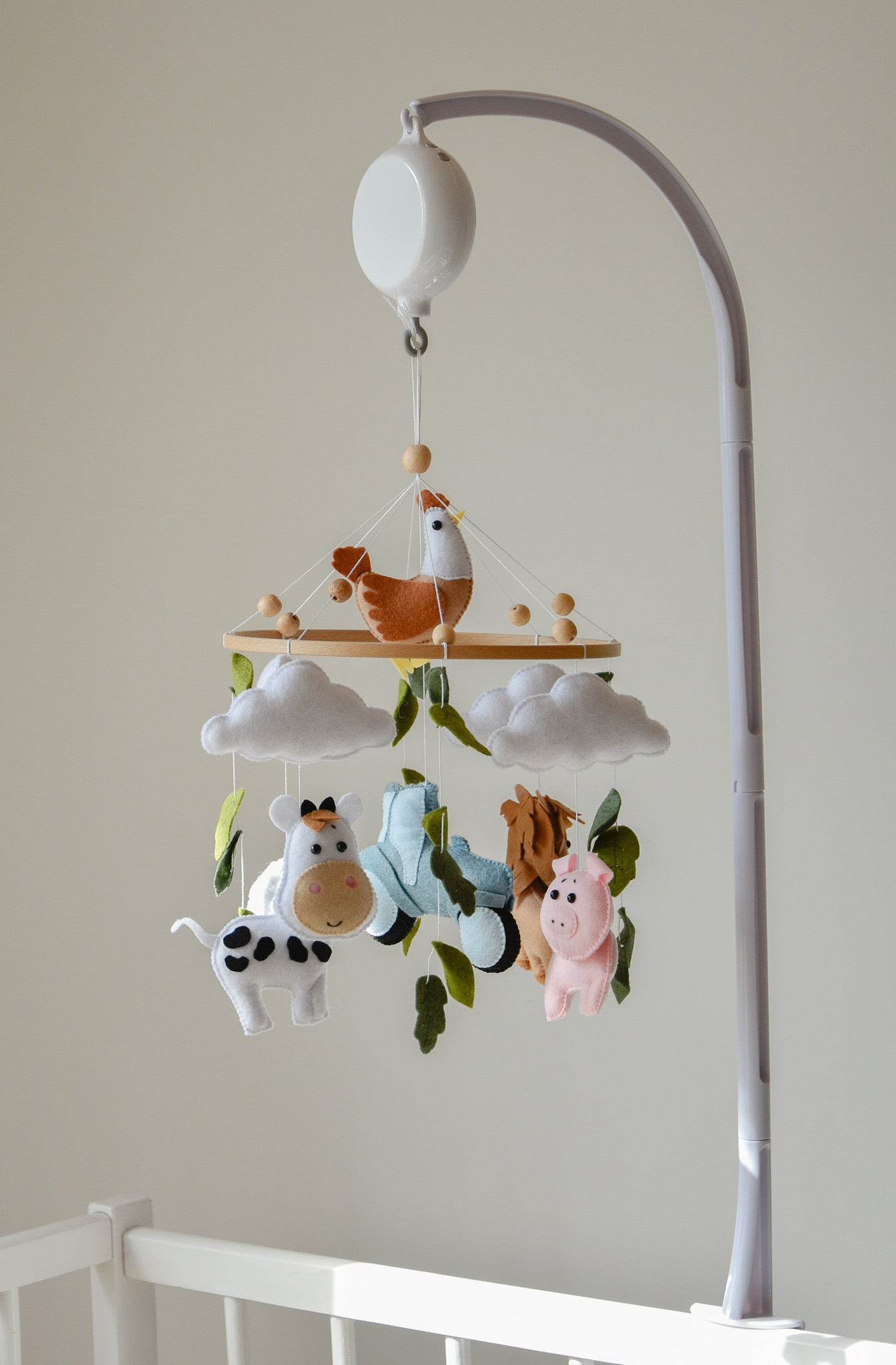 Safari-Themed Boucle handmade Baby crib Mobile - Minidreams Decor