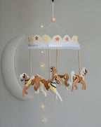 Vintage Horse Carousel Baby Mobile – Handmade Felt Crib Mobile