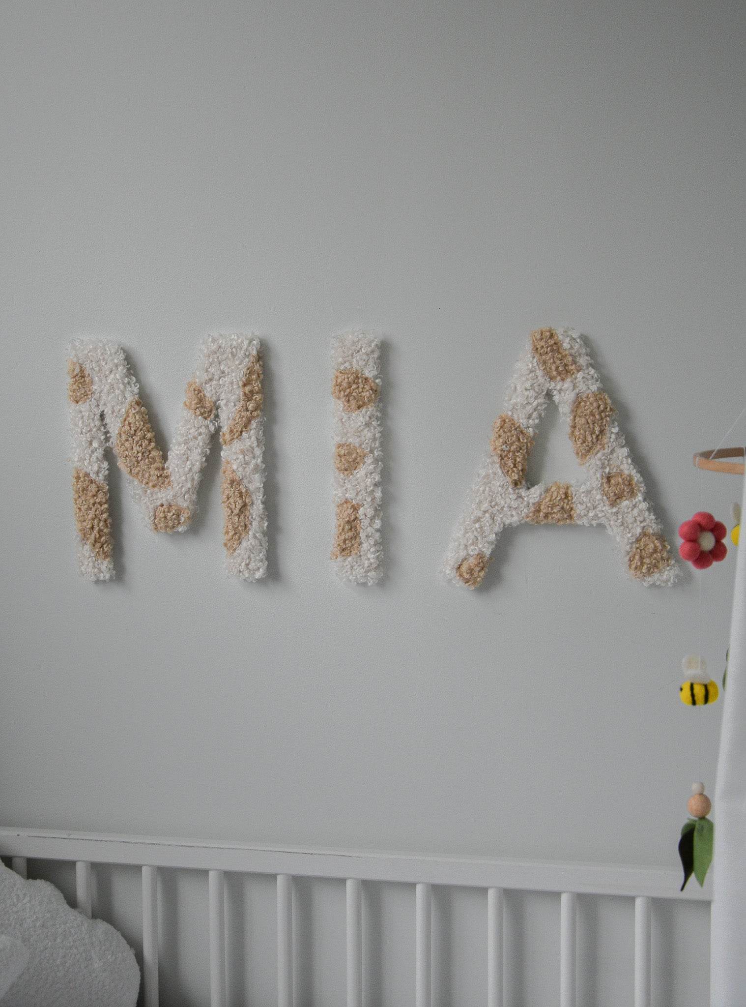 Custom Two-tone Boucle Letter/Name Sign for Nursery - Minidreams Decor