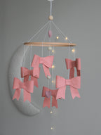 Pink bows girl Baby crib Mobile - Minidreams Decor