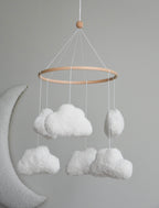 Teddy handmade clouds baby mobile - Minidreams Decor