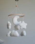 Teddy handmade cloudsand stars baby mobile - Minidreams Decor