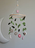 Forest style floral flowers baby crib mobile - Minidreams Decor
