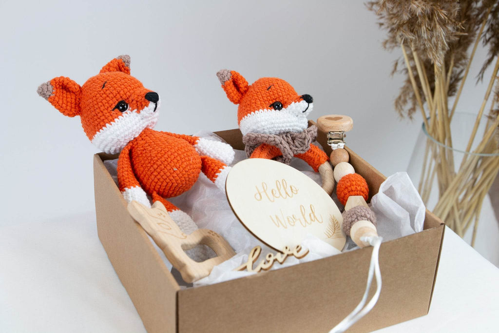 Crochet Fox Baby Gift Box - Minidreams Decor