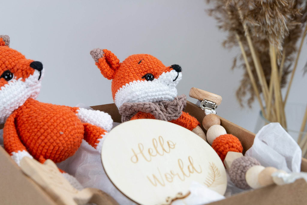 Crochet Fox Baby Gift Box - Minidreams Decor
