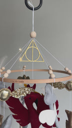 Harry Potter Themed Mobile - Wizard, Phoenix, Flying Keys, Lightning Bolt Decor