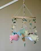 Woodland birds mobile with tree and leaves - Minidreams Decor