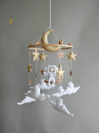 Astronaut space baby mobile with stars and moon - Minidreams Decor