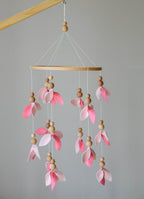 Pink floral baby mobile - Minidreams Decor