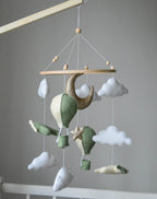 Airplane nursery baby mobile with hot air balloon - Minidreams Decor