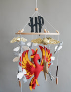 Harry Potter themed mobile, Wizard, Phoenix, Flying keys, Lighting bolt - Minidreams Decor