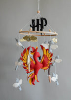 Harry Potter themed mobile, Wizard, Phoenix, Flying keys, Lighting bolt - Minidreams Decor