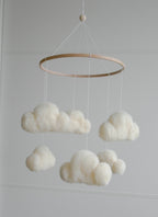 Felted cloud mobile - Minidreams Decor