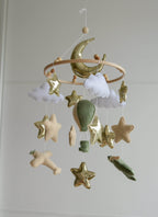 Airplane nursery baby mobile with hot air balloon - Minidreams Decor